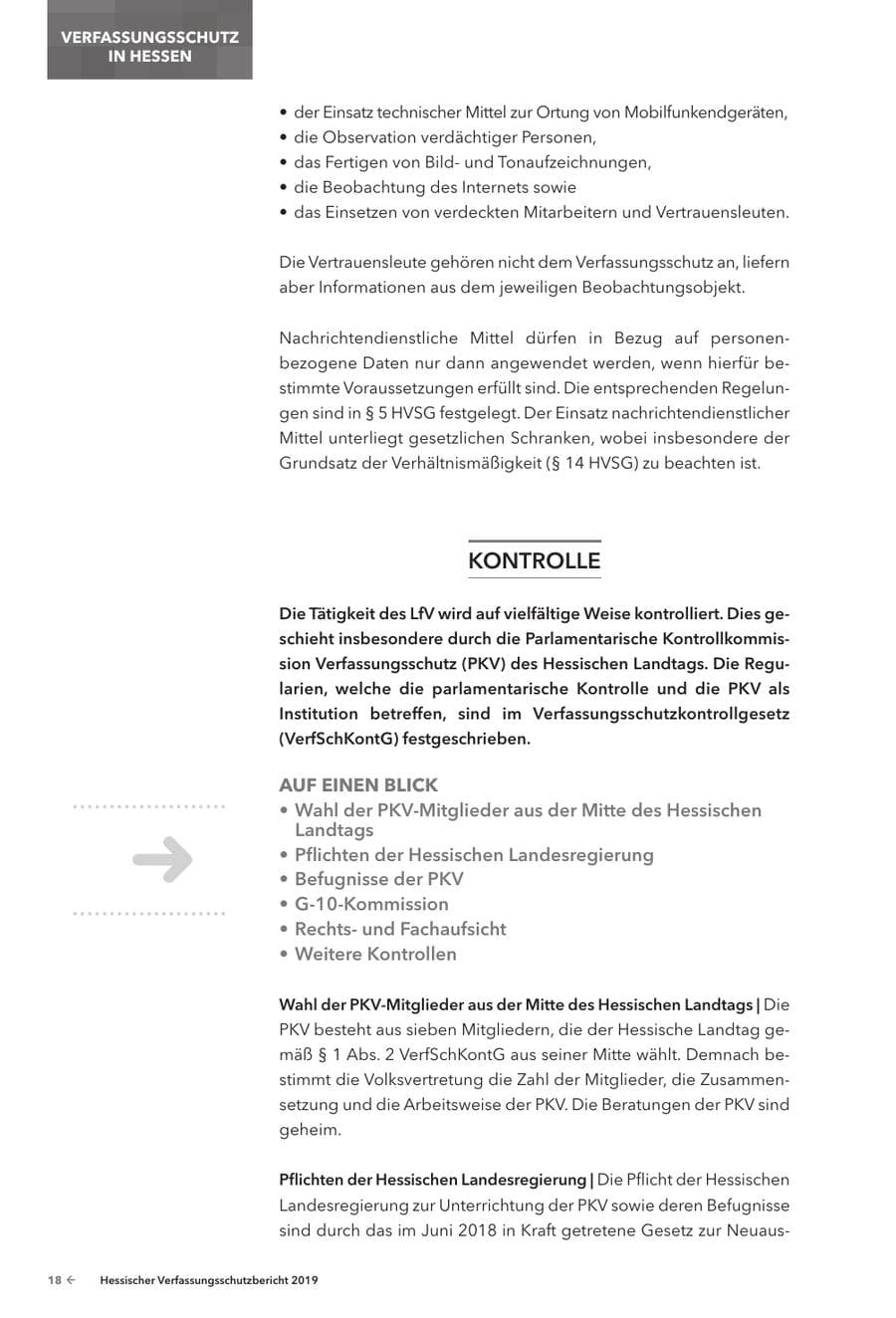 Seite 20 des Verfassungsschutzbericht 2019 Hessen