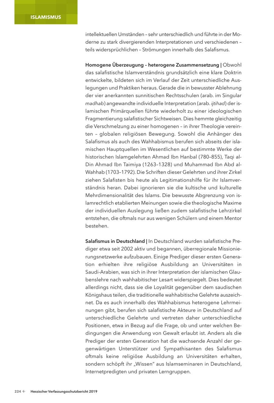 Seite 226 des Verfassungsschutzbericht 2019 Hessen
