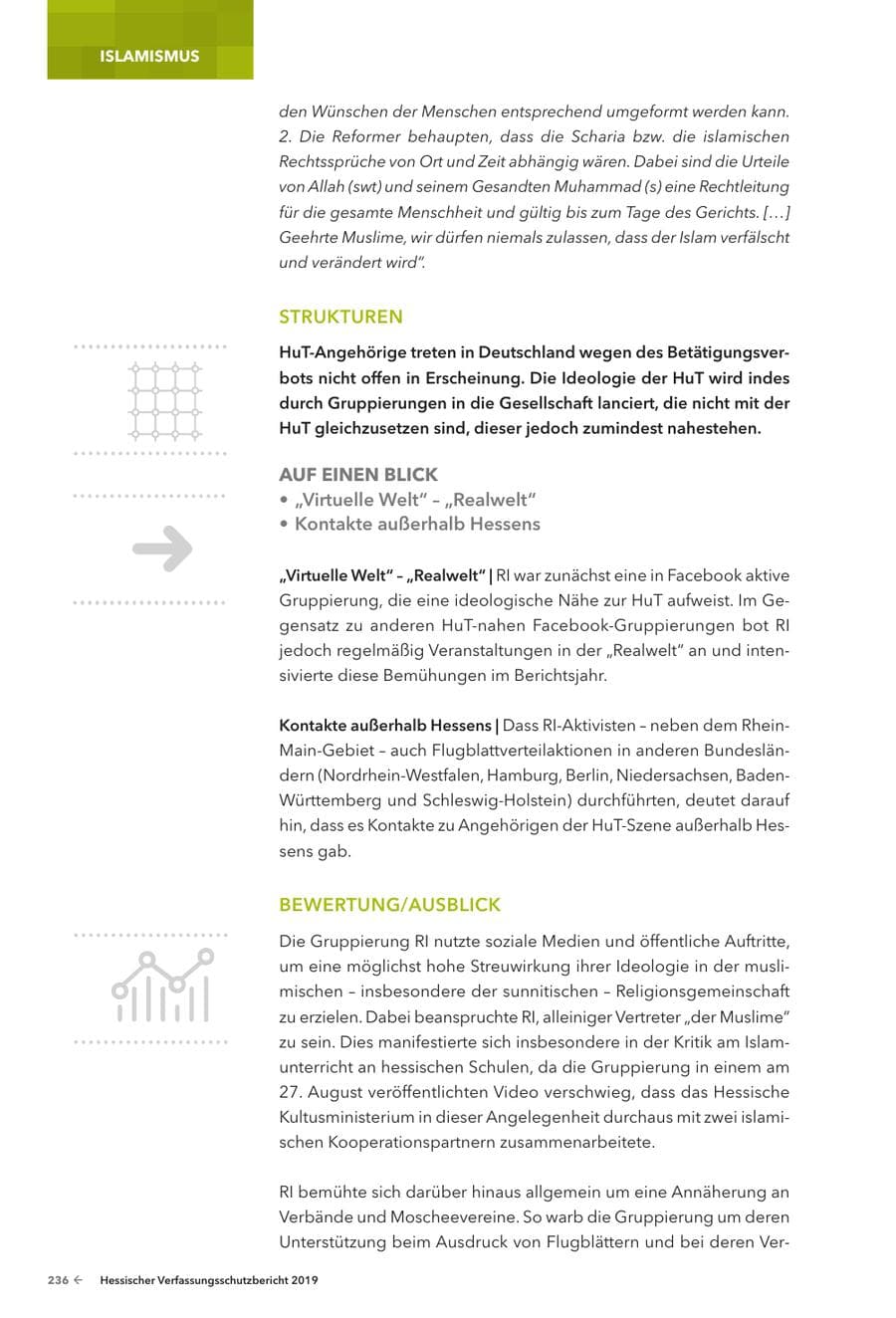 Seite 238 des Verfassungsschutzbericht 2019 Hessen