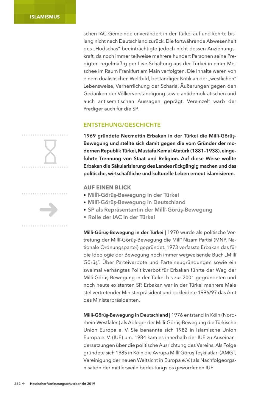 Seite 254 des Verfassungsschutzbericht 2019 Hessen