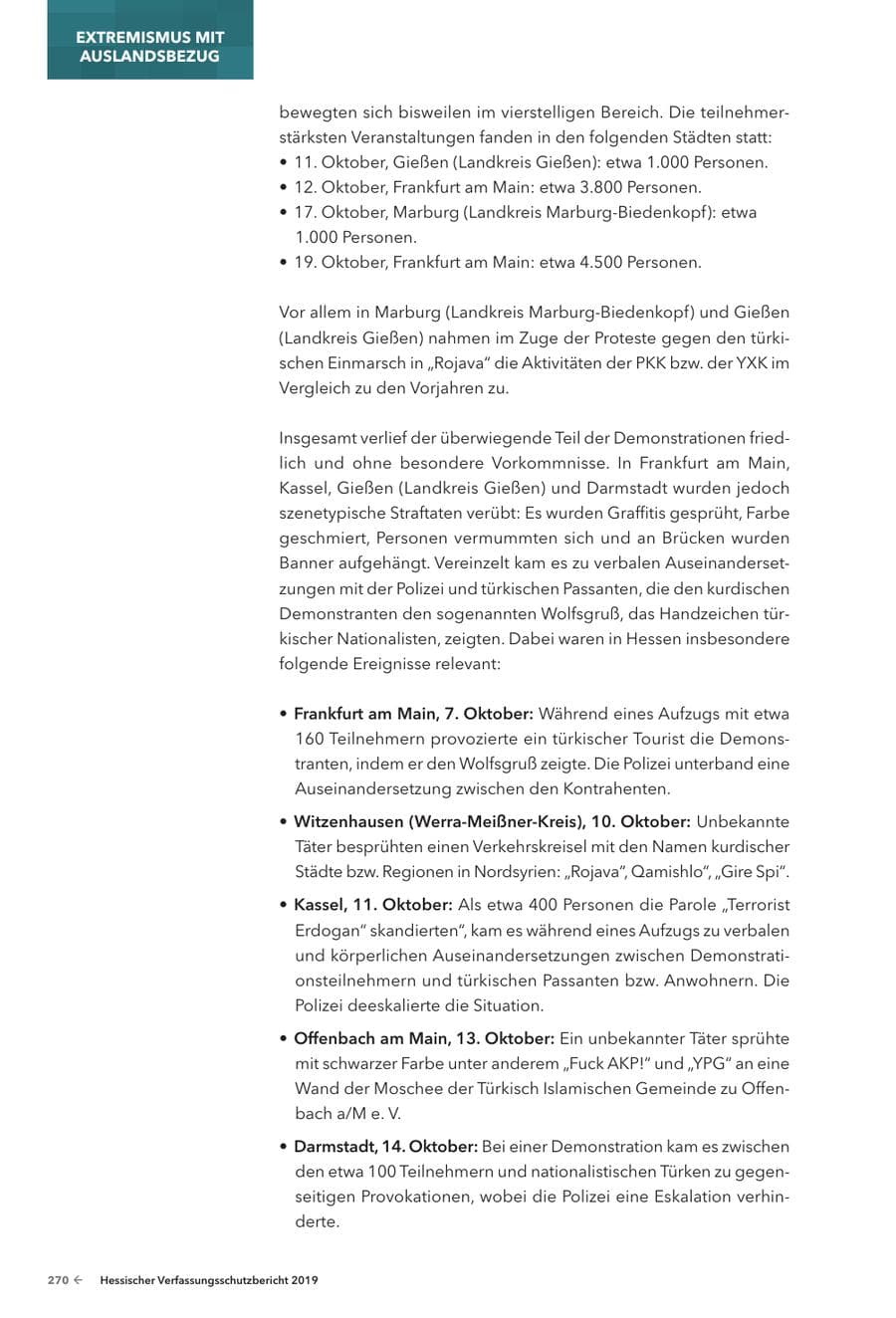 Seite 272 des Verfassungsschutzbericht 2019 Hessen