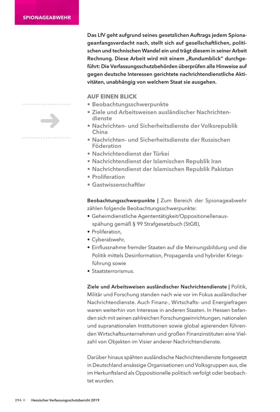Seite 296 des Verfassungsschutzbericht 2019 Hessen