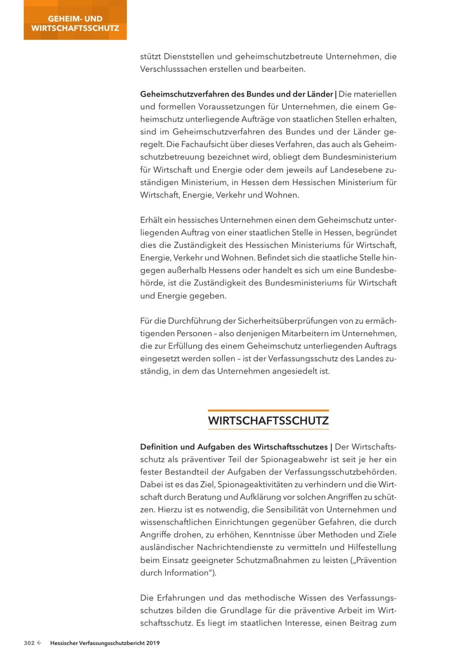 Seite 304 des Verfassungsschutzbericht 2019 Hessen