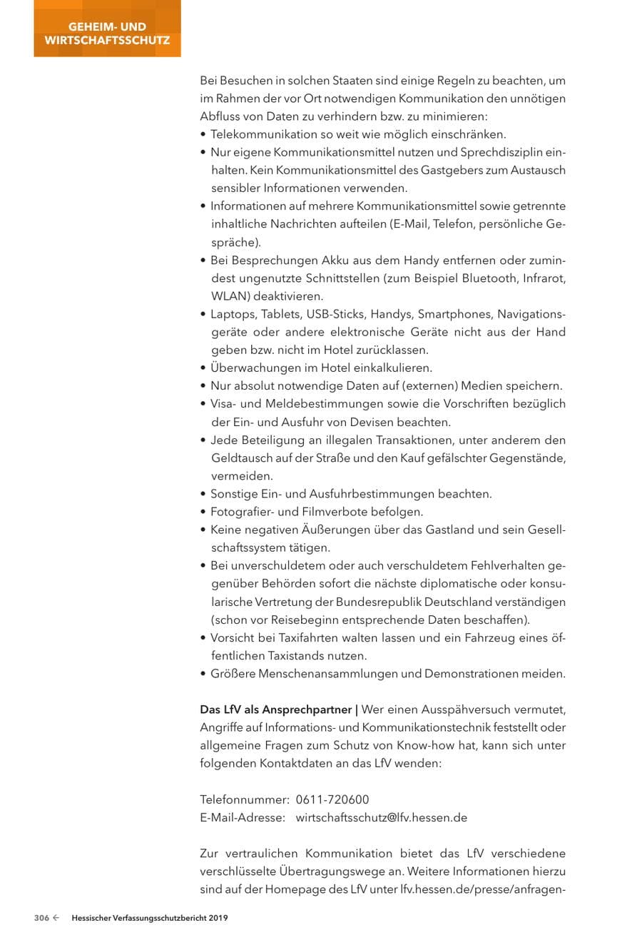 Seite 308 des Verfassungsschutzbericht 2019 Hessen