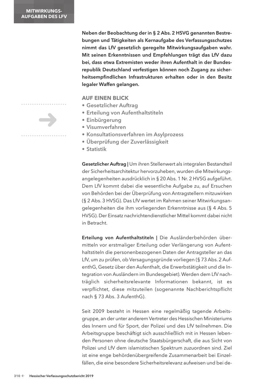 Seite 312 des Verfassungsschutzbericht 2019 Hessen