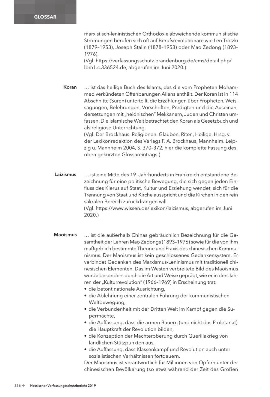 Seite 338 des Verfassungsschutzbericht 2019 Hessen