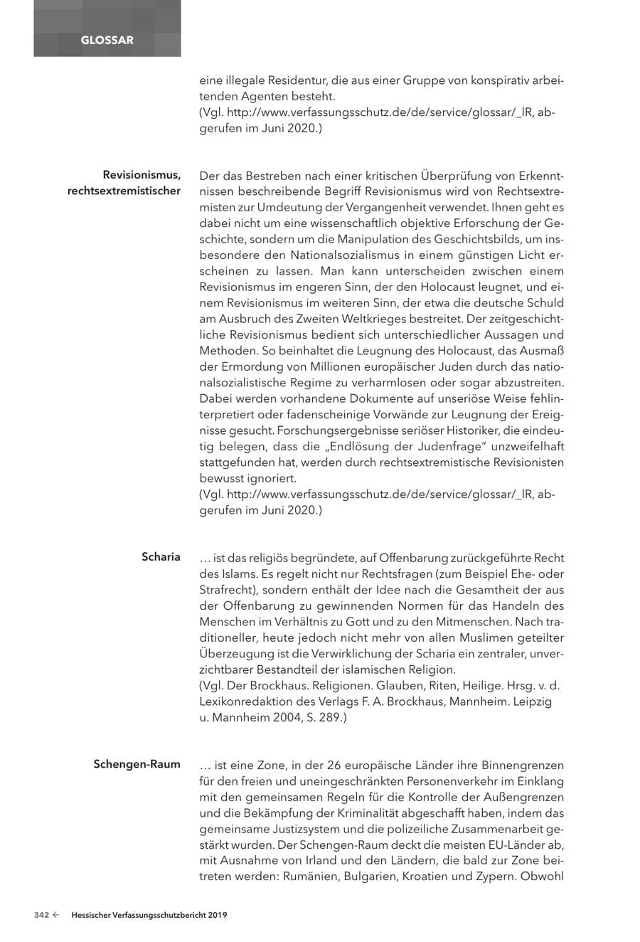 Seite 344 des Verfassungsschutzbericht 2019 Hessen