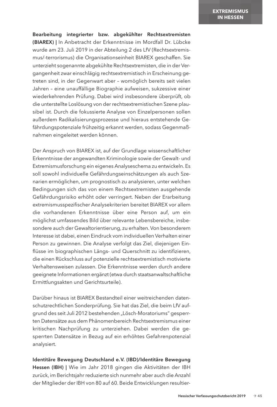 Seite 47 des Verfassungsschutzbericht 2019 Hessen