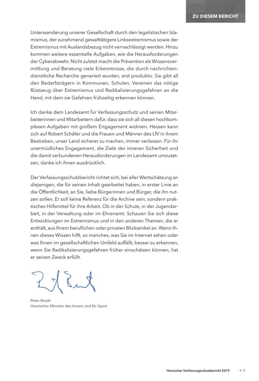 Seite 9 des Verfassungsschutzbericht 2019 Hessen