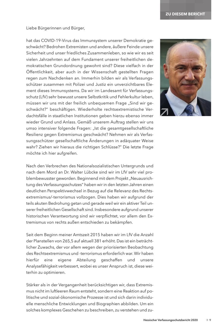 Seite 11 des Verfassungsschutzbericht 2020 Hessen