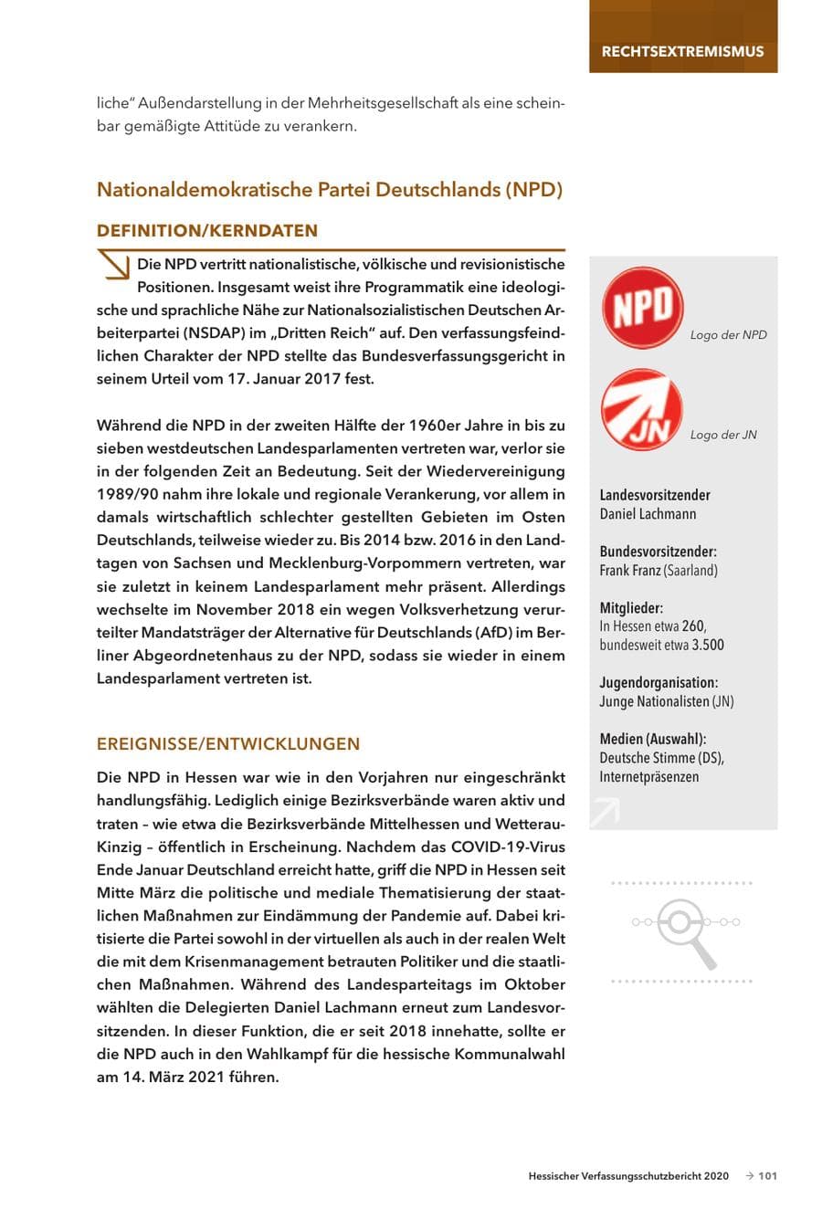 Seite 103 des Verfassungsschutzbericht 2020 Hessen