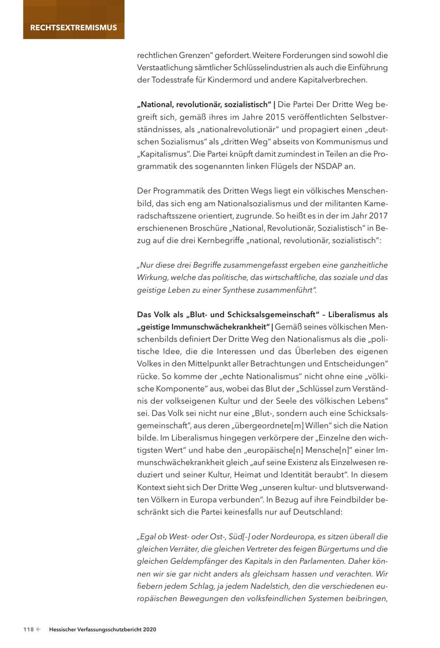 Seite 120 des Verfassungsschutzbericht 2020 Hessen