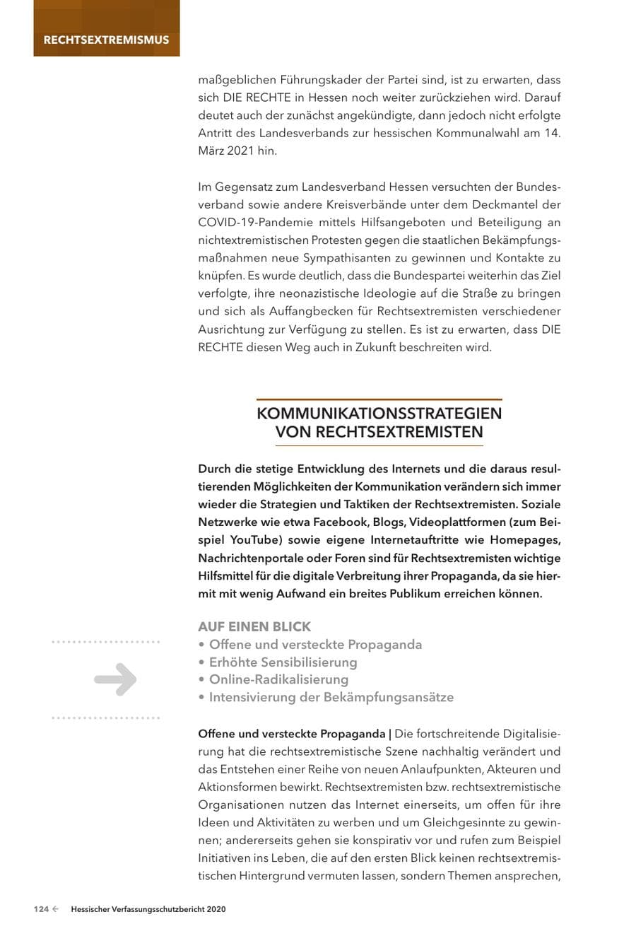 Seite 126 des Verfassungsschutzbericht 2020 Hessen