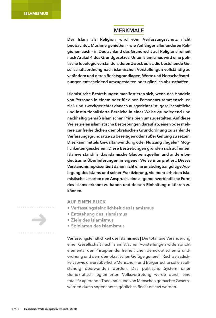 Seite 176 des Verfassungsschutzbericht 2020 Hessen