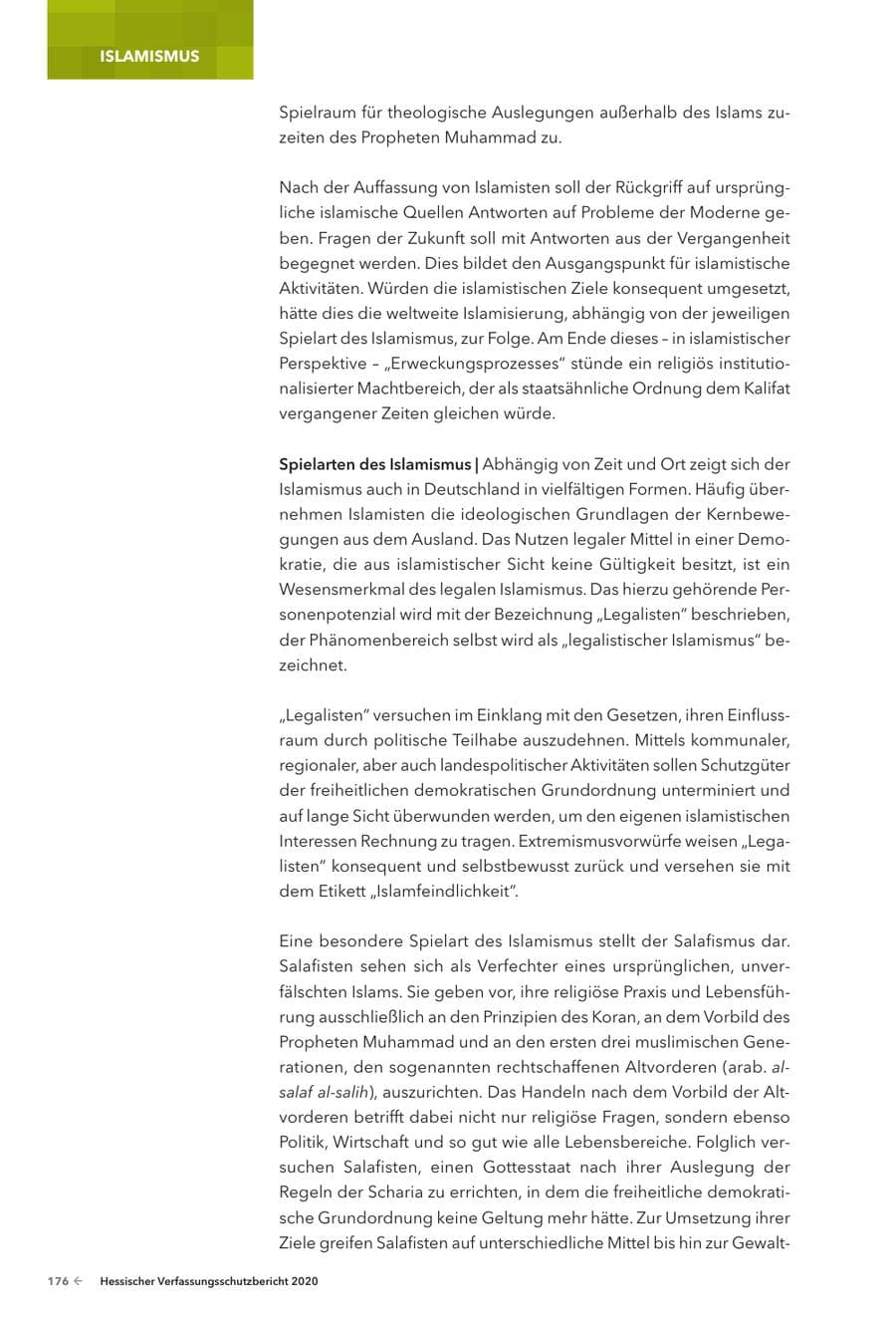 Seite 178 des Verfassungsschutzbericht 2020 Hessen