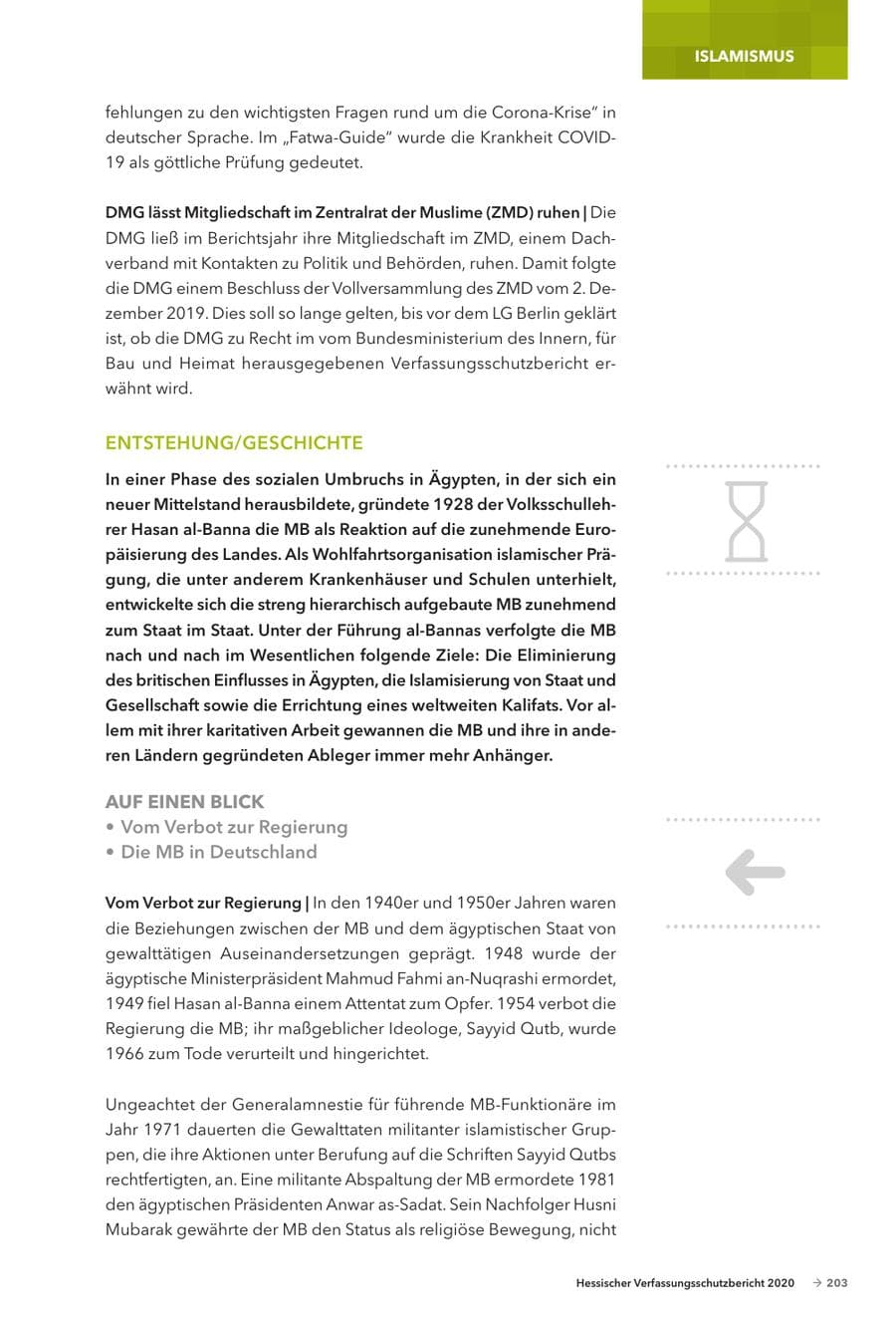 Seite 205 des Verfassungsschutzbericht 2020 Hessen