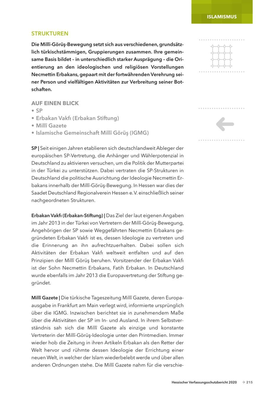 Seite 217 des Verfassungsschutzbericht 2020 Hessen