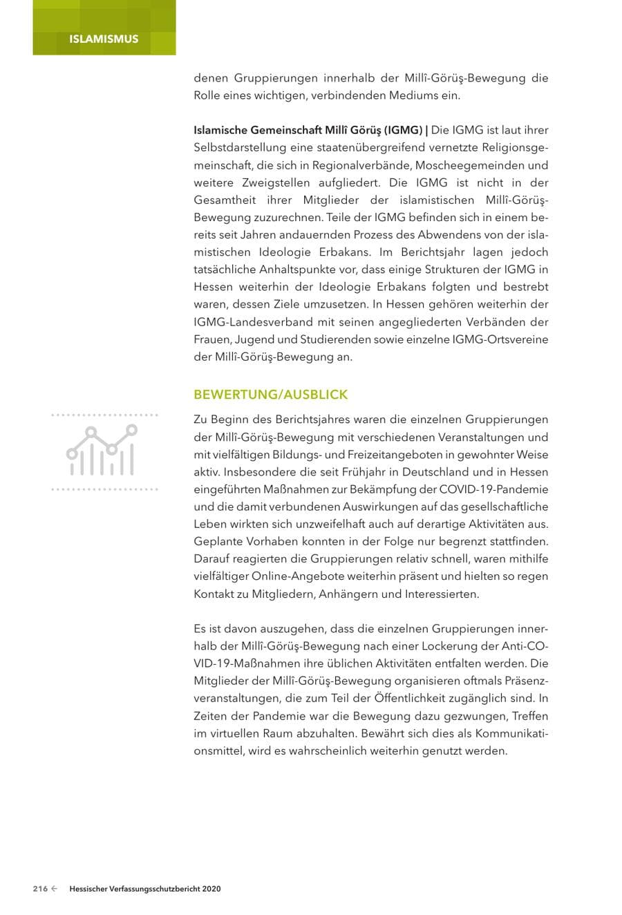 Seite 218 des Verfassungsschutzbericht 2020 Hessen