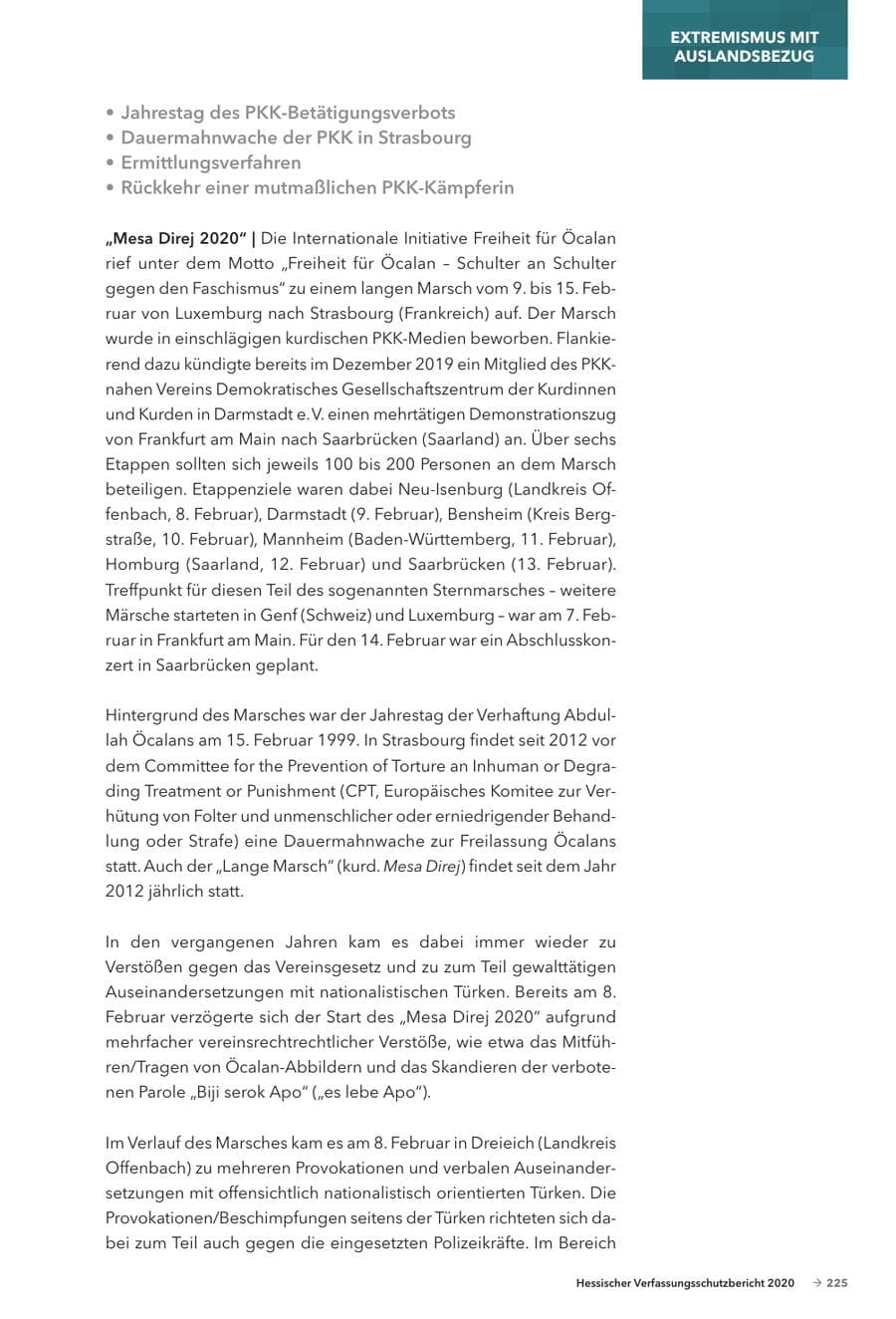 Seite 227 des Verfassungsschutzbericht 2020 Hessen