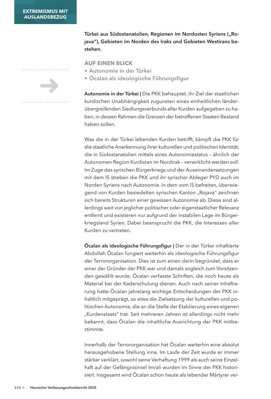 Seite 236 des Verfassungsschutzbericht 2020 Hessen