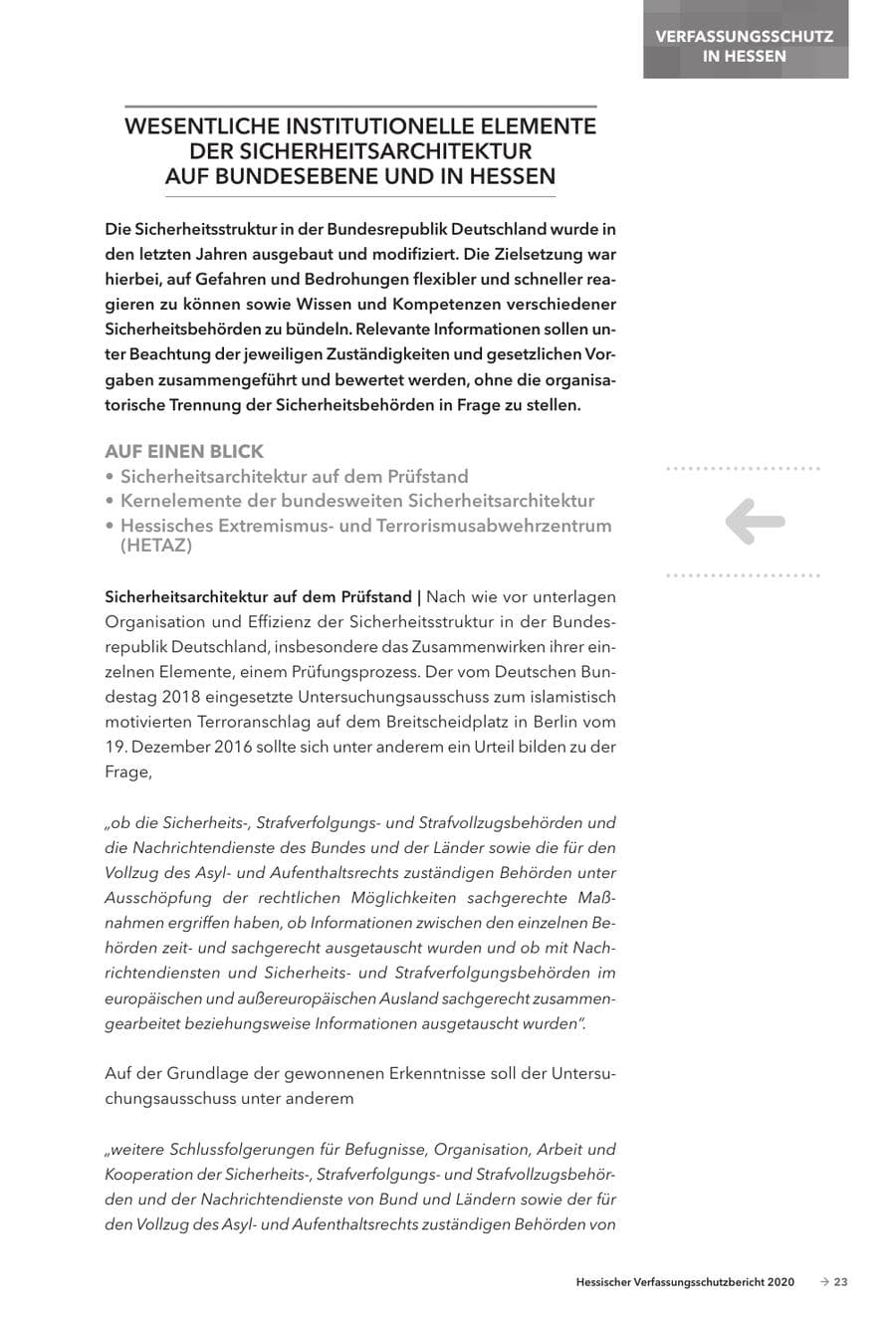 Seite 25 des Verfassungsschutzbericht 2020 Hessen