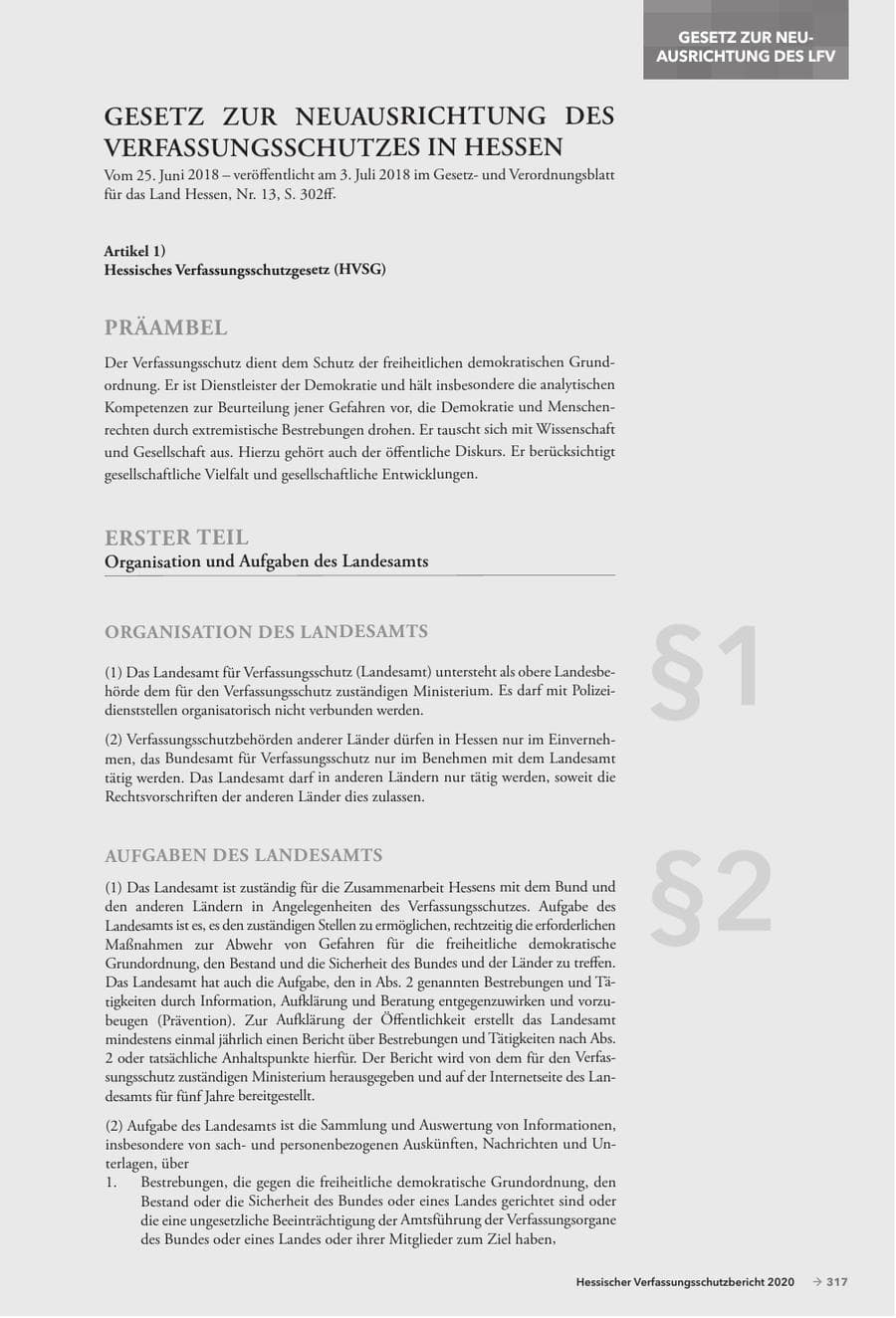 Seite 319 des Verfassungsschutzbericht 2020 Hessen