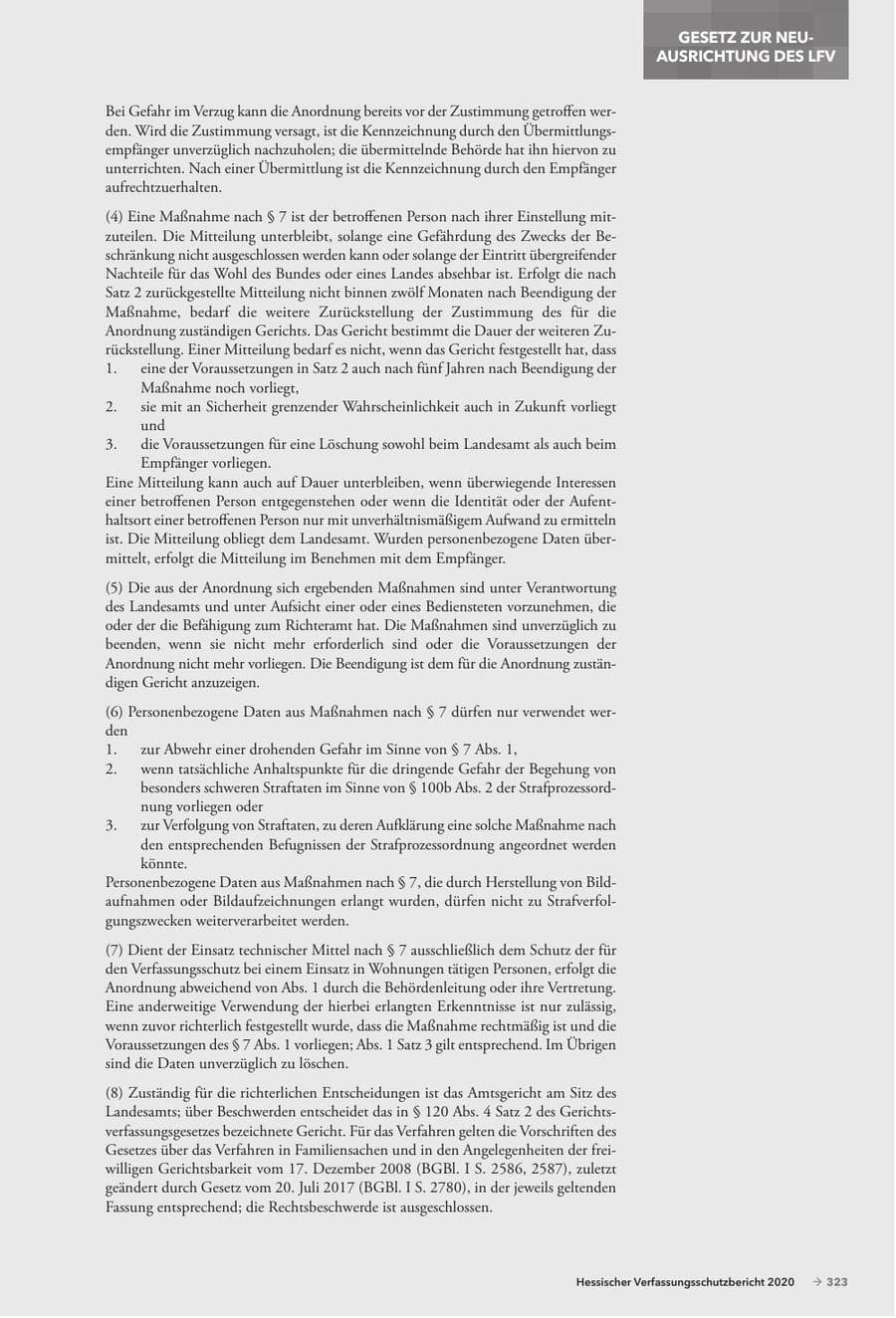 Seite 325 des Verfassungsschutzbericht 2020 Hessen