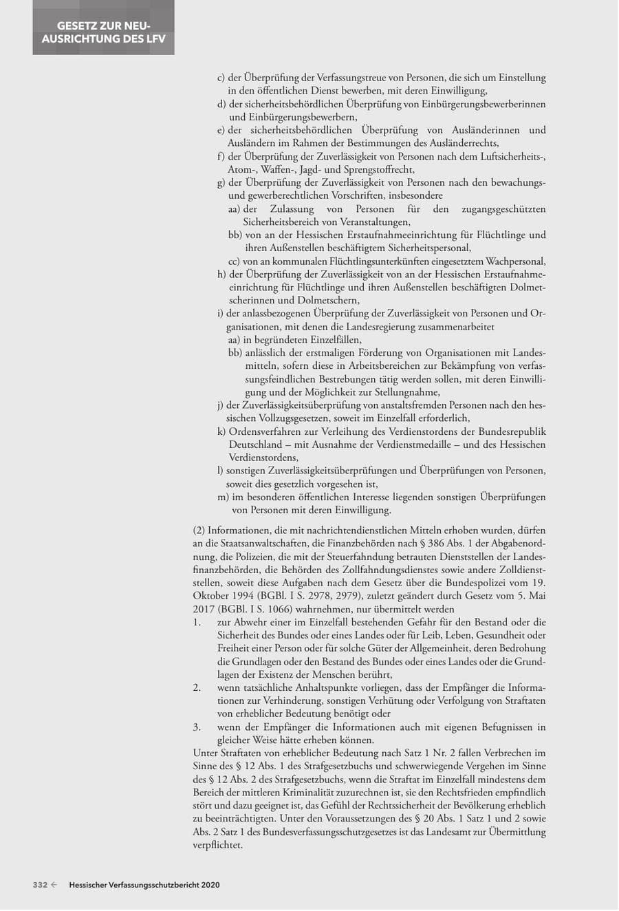 Seite 334 des Verfassungsschutzbericht 2020 Hessen