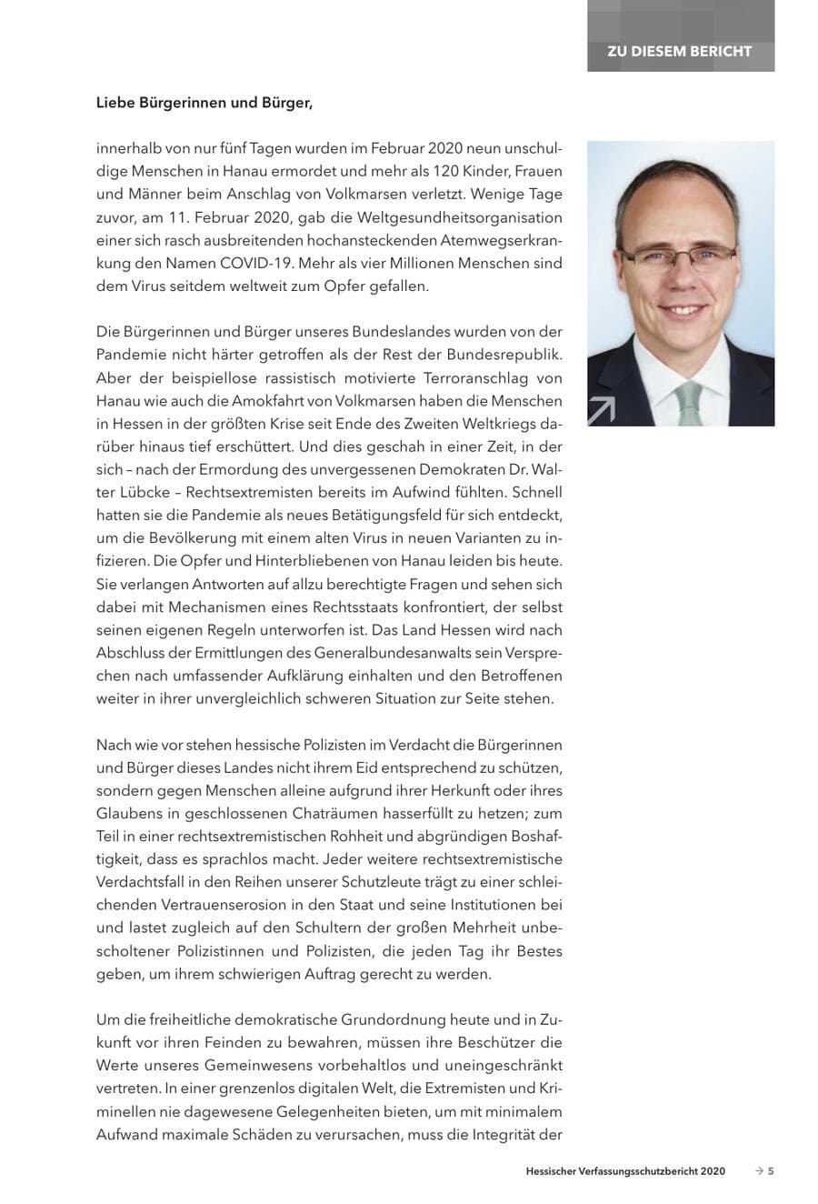 Seite 7 des Verfassungsschutzbericht 2020 Hessen