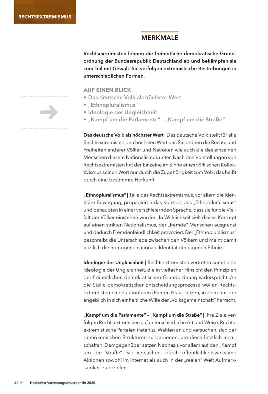 Seite 66 des Verfassungsschutzbericht 2020 Hessen