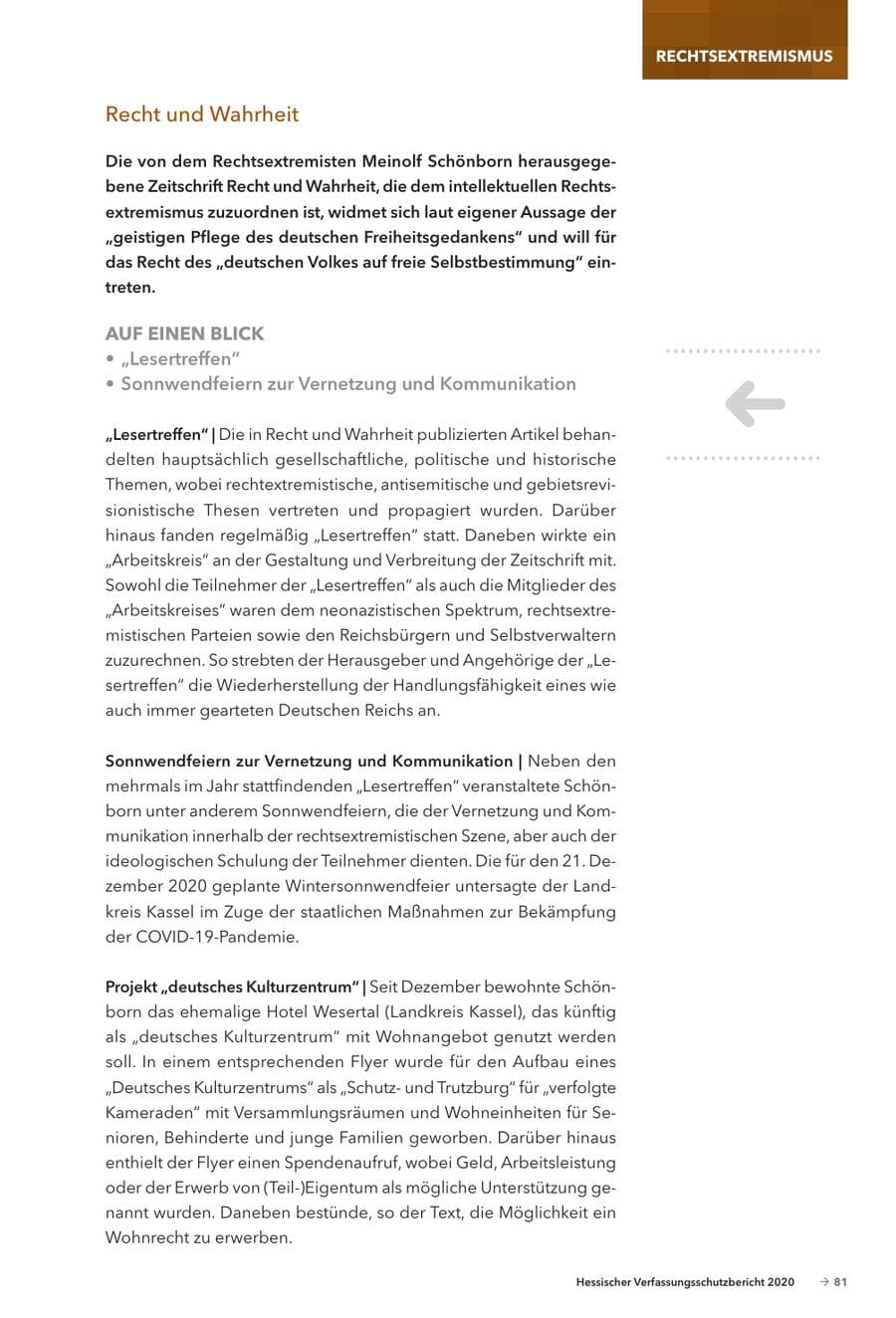 Seite 83 des Verfassungsschutzbericht 2020 Hessen