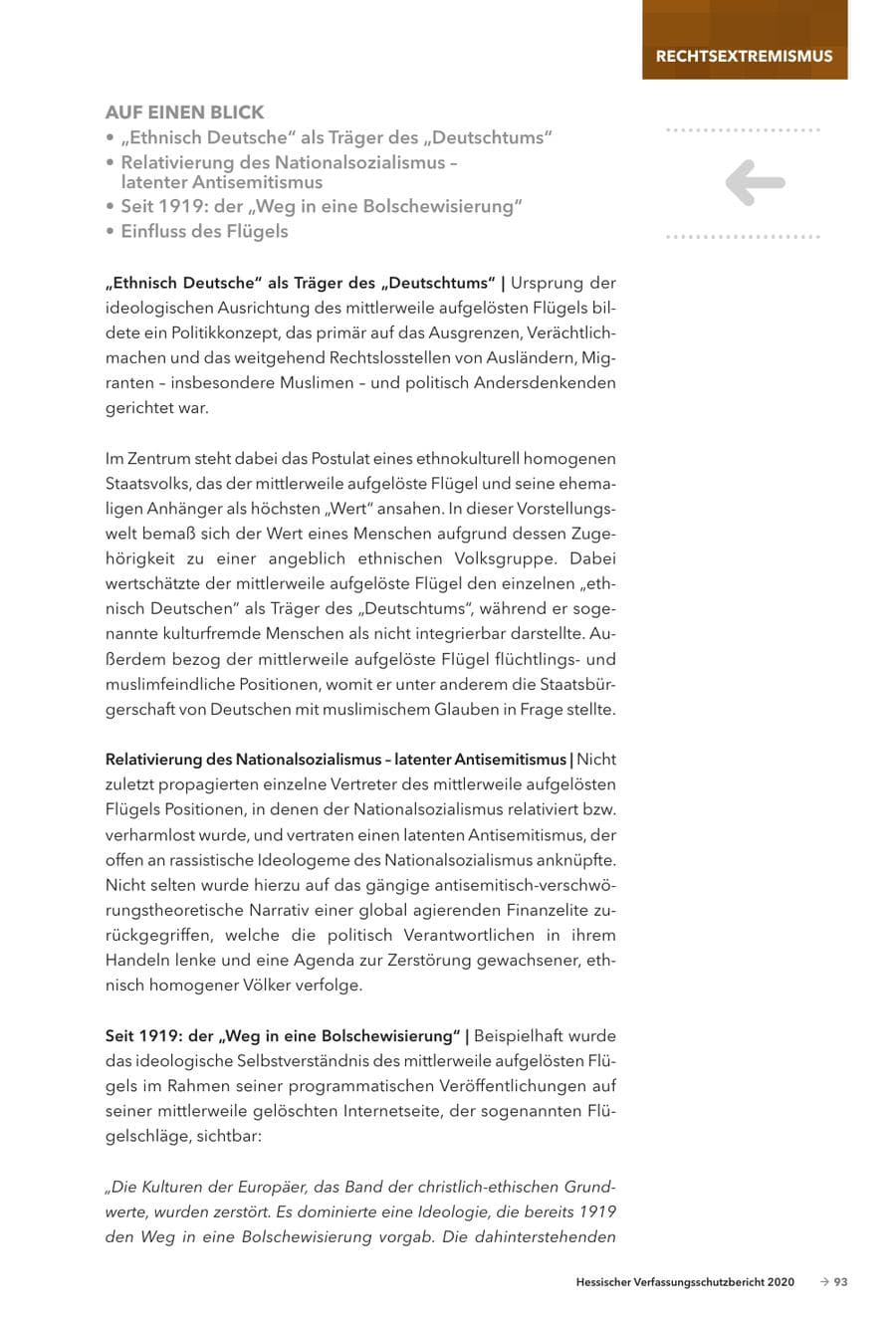 Seite 95 des Verfassungsschutzbericht 2020 Hessen