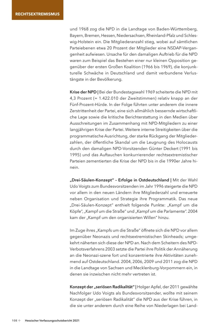 Seite 110 des Verfassungsschutzbericht 2021 Hessen