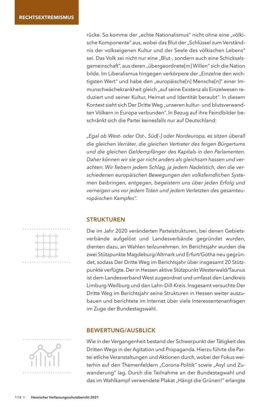 Seite 120 des Verfassungsschutzbericht 2021 Hessen