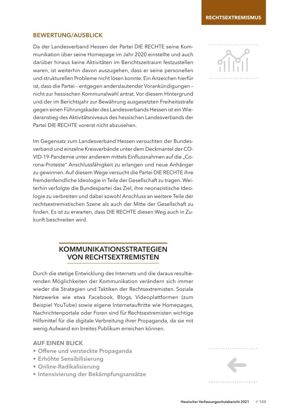 Seite 125 des Verfassungsschutzbericht 2021 Hessen