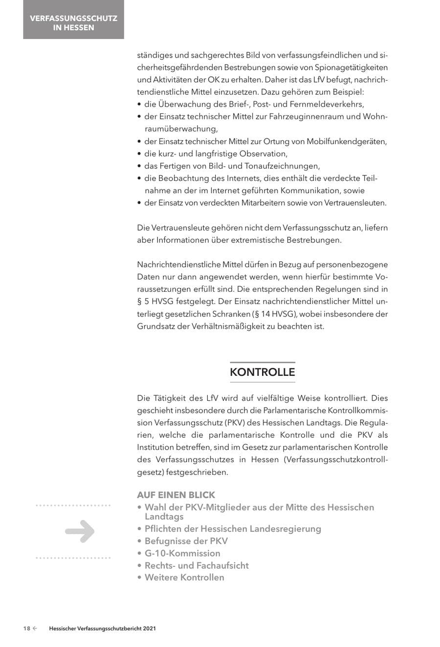 Seite 20 des Verfassungsschutzbericht 2021 Hessen