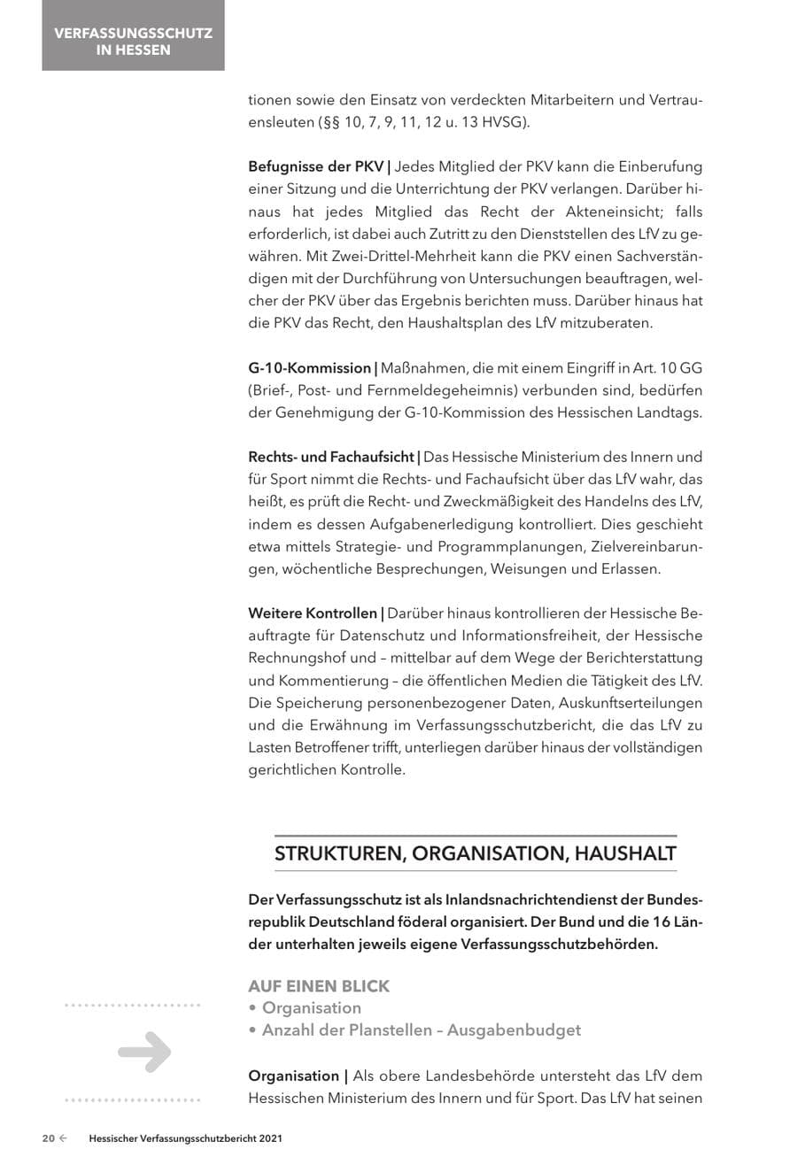 Seite 22 des Verfassungsschutzbericht 2021 Hessen