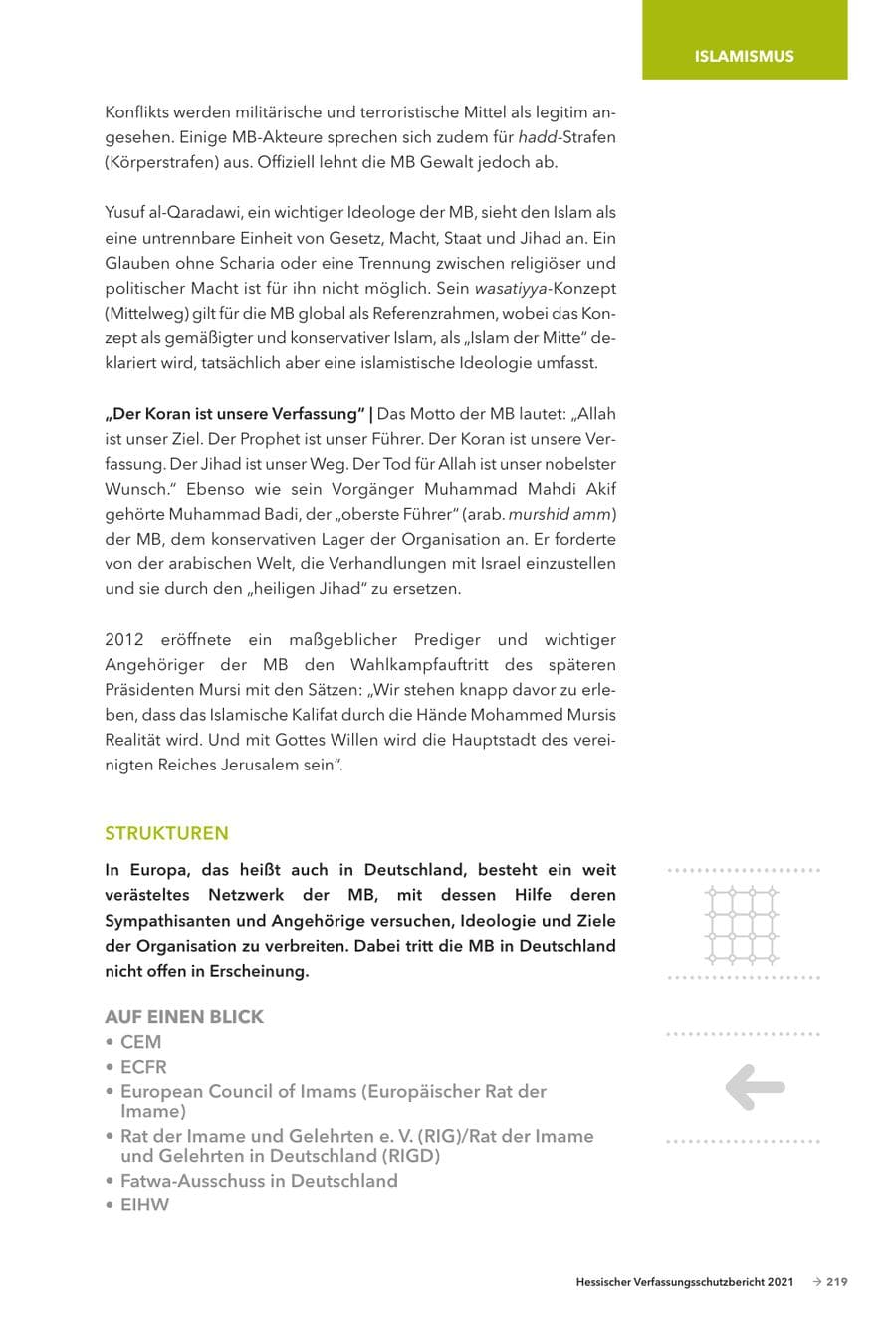Seite 221 des Verfassungsschutzbericht 2021 Hessen