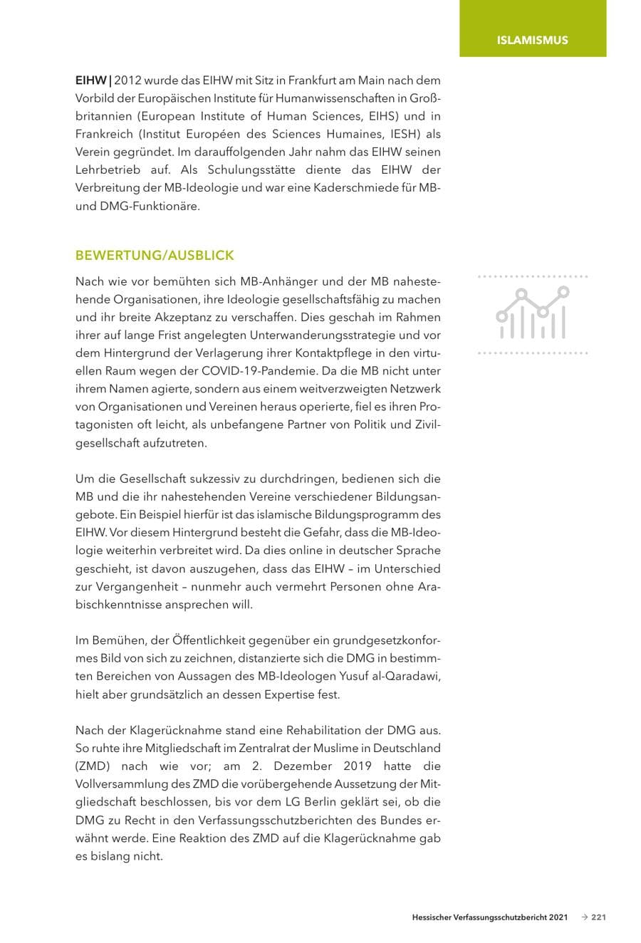 Seite 223 des Verfassungsschutzbericht 2021 Hessen
