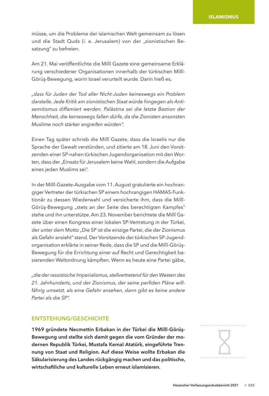 Seite 227 des Verfassungsschutzbericht 2021 Hessen