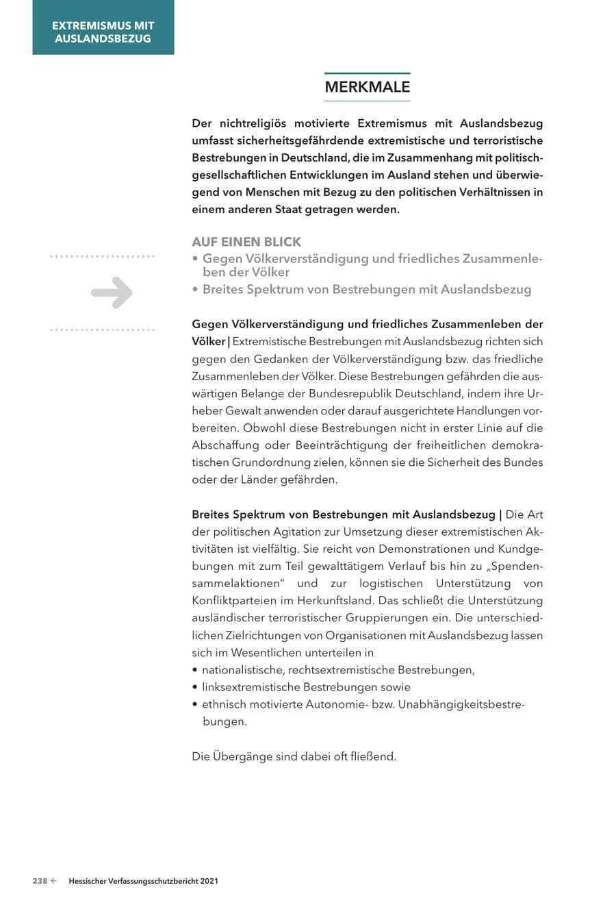 Seite 240 des Verfassungsschutzbericht 2021 Hessen