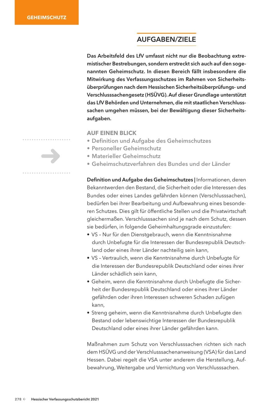 Seite 280 des Verfassungsschutzbericht 2021 Hessen