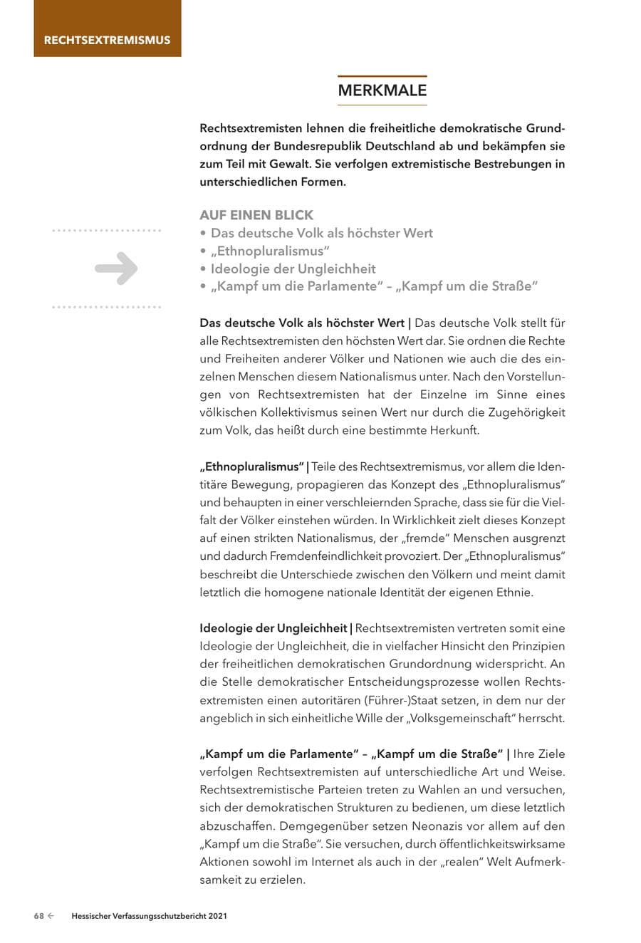 Seite 70 des Verfassungsschutzbericht 2021 Hessen