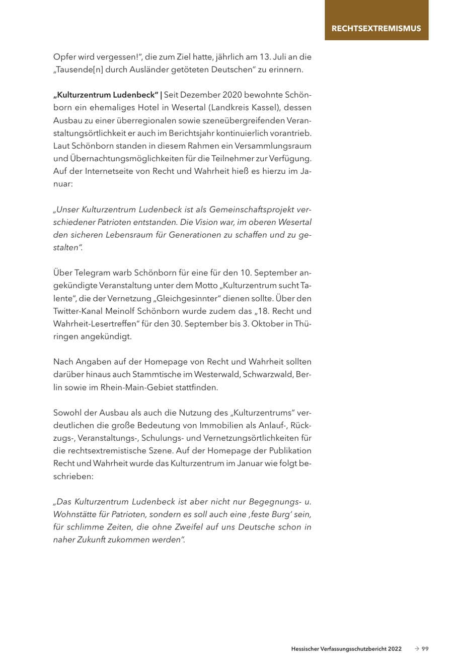 Seite 101 des Verfassungsschutzbericht 2022 Hessen