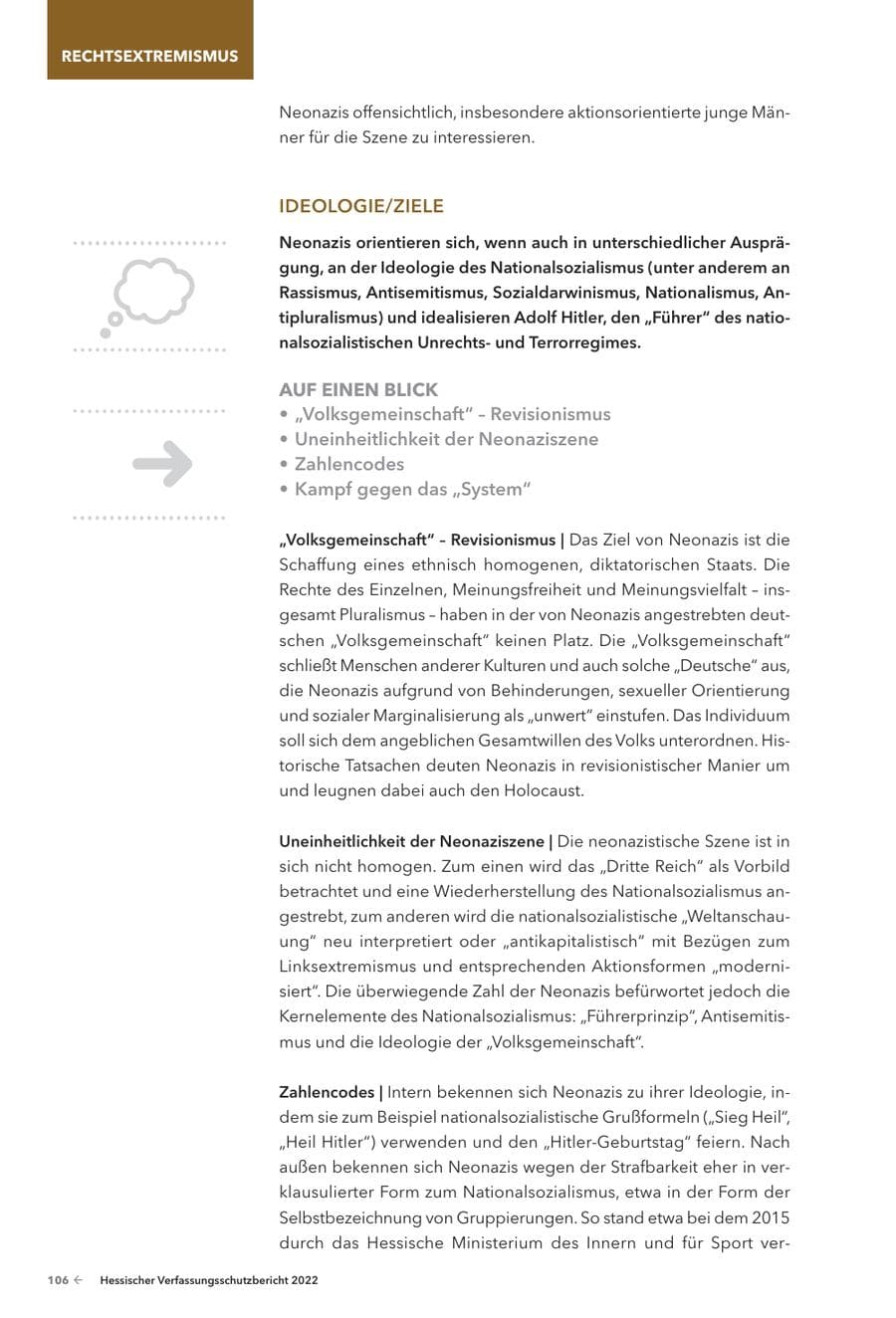 Seite 108 des Verfassungsschutzbericht 2022 Hessen