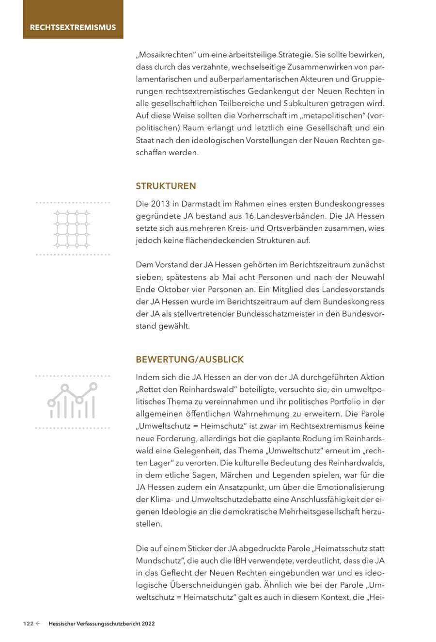 Seite 124 des Verfassungsschutzbericht 2022 Hessen