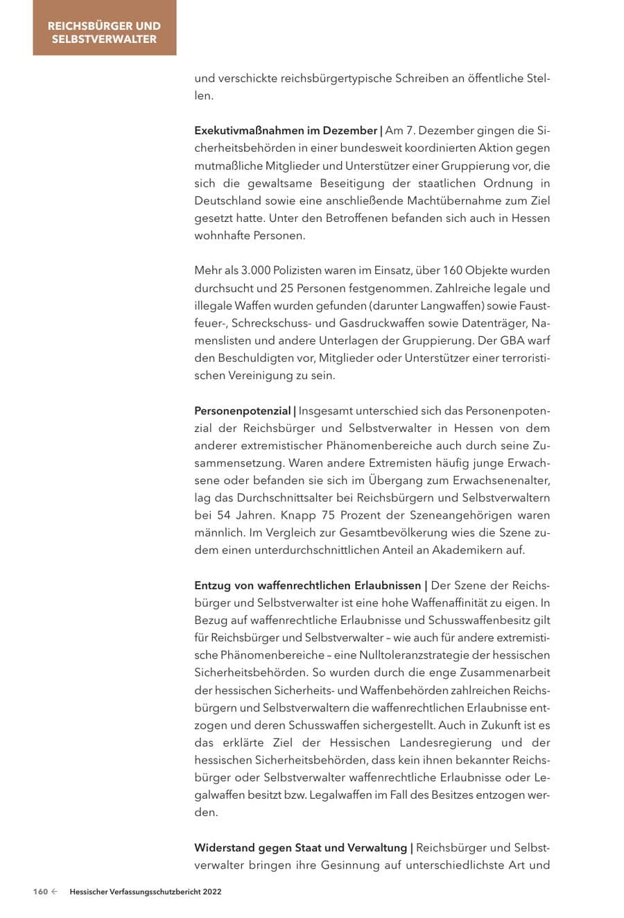Seite 162 des Verfassungsschutzbericht 2022 Hessen