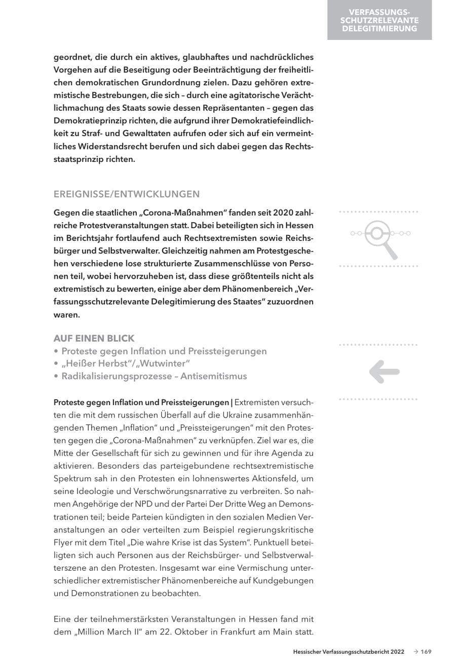 Seite 171 des Verfassungsschutzbericht 2022 Hessen