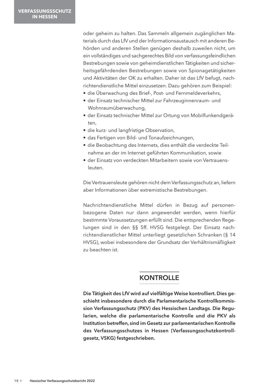Seite 20 des Verfassungsschutzbericht 2022 Hessen