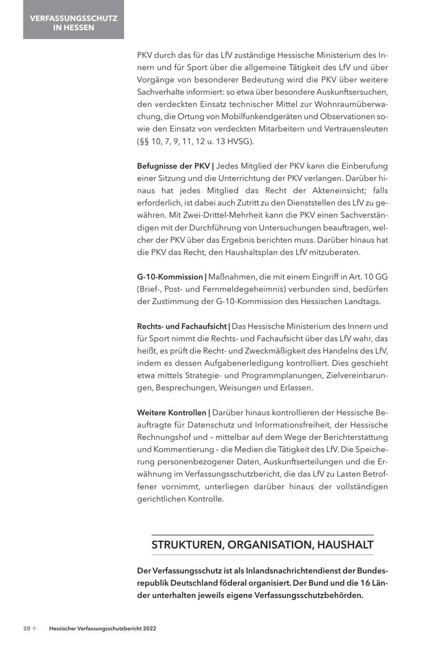 Seite 22 des Verfassungsschutzbericht 2022 Hessen
